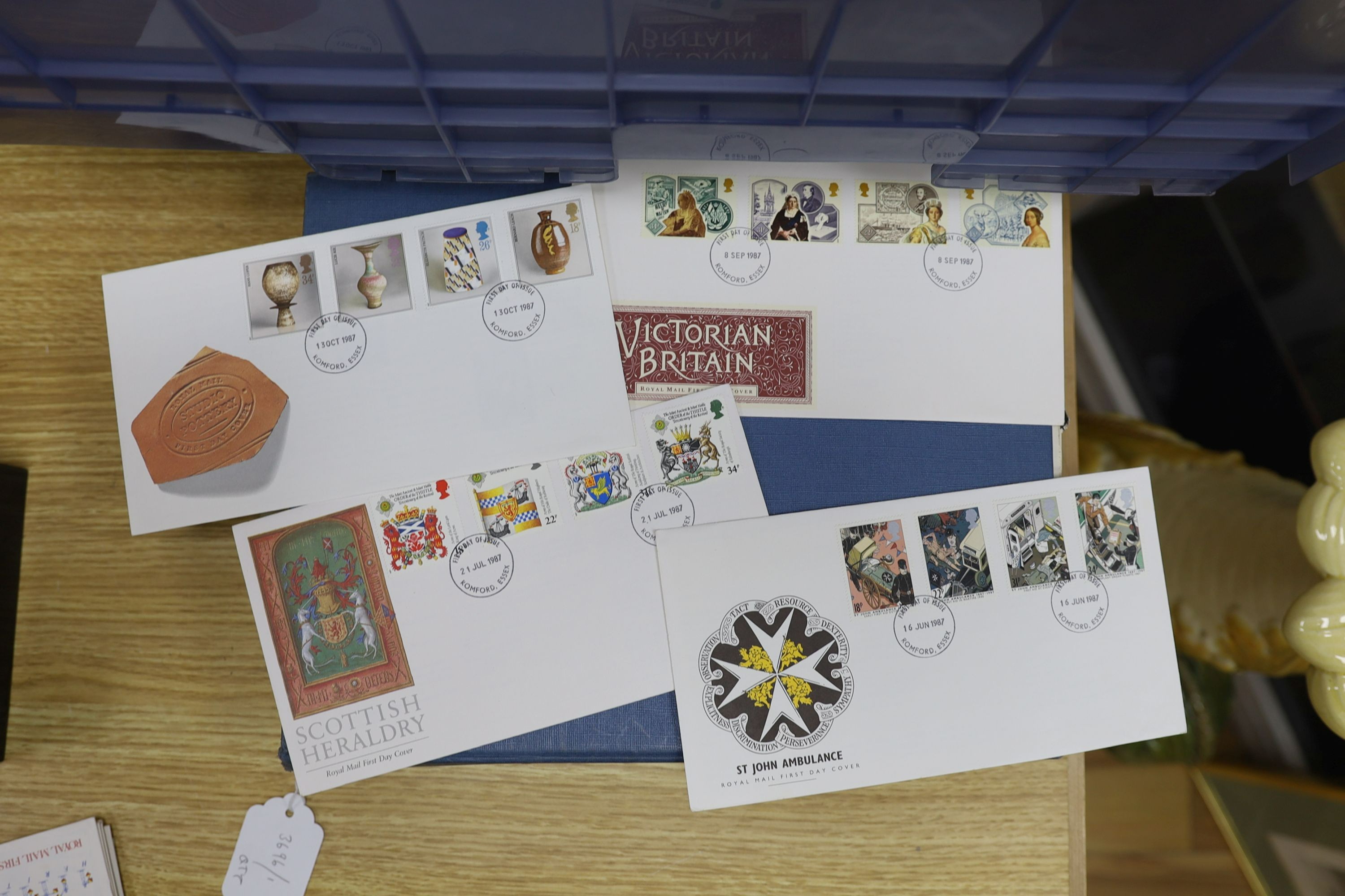 World stamps in albums, Great Britain, 1d Reds, Presentation packs, First Day Covers and loose